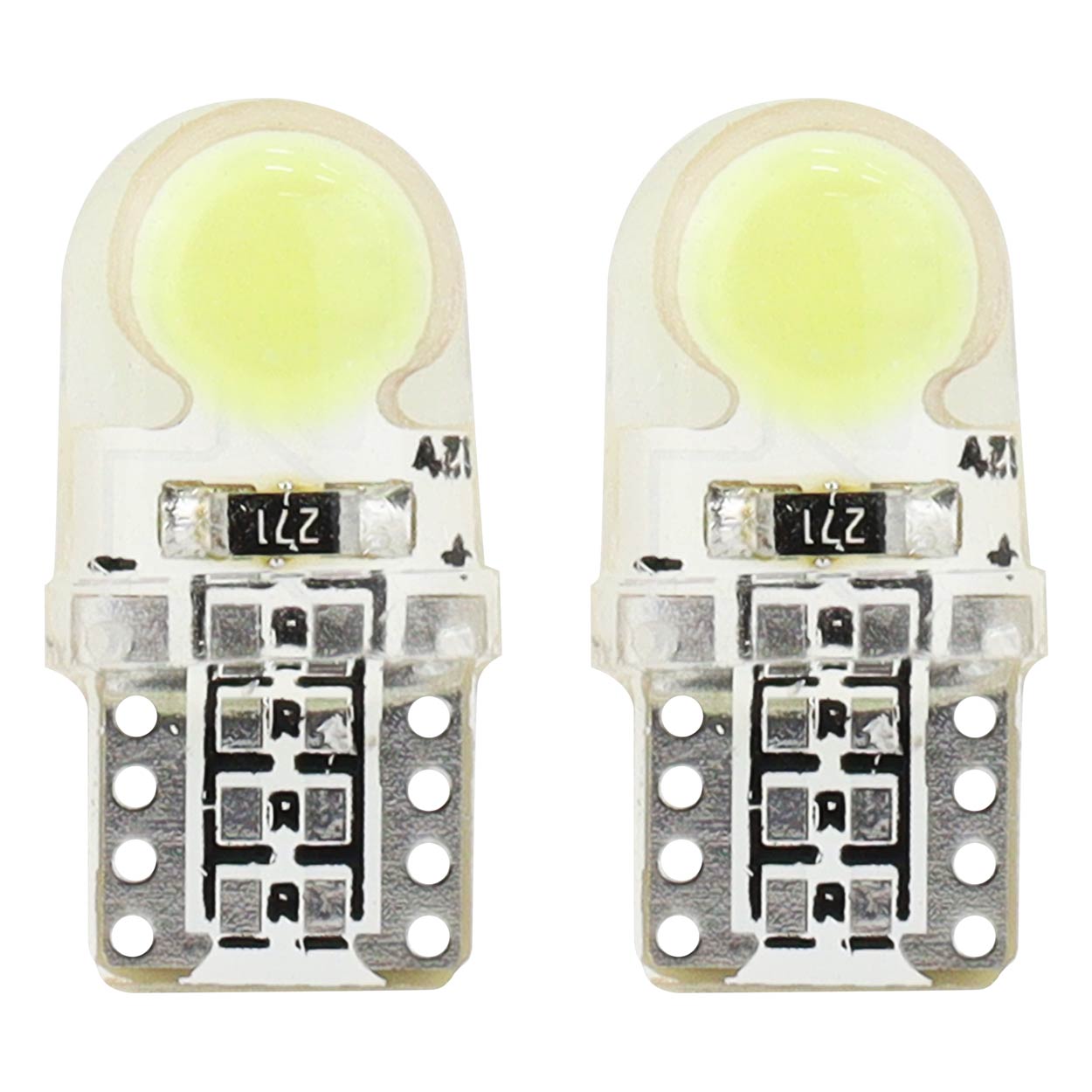 T10 W5W 12V W2,1x9,5d ΛΕΥΚΟ 5.600K 1xCOB LED ΣΙΛΙΚΟΝΗΣ(ΚΑΡΦΩΤΟ) 2ΤΕΜ.