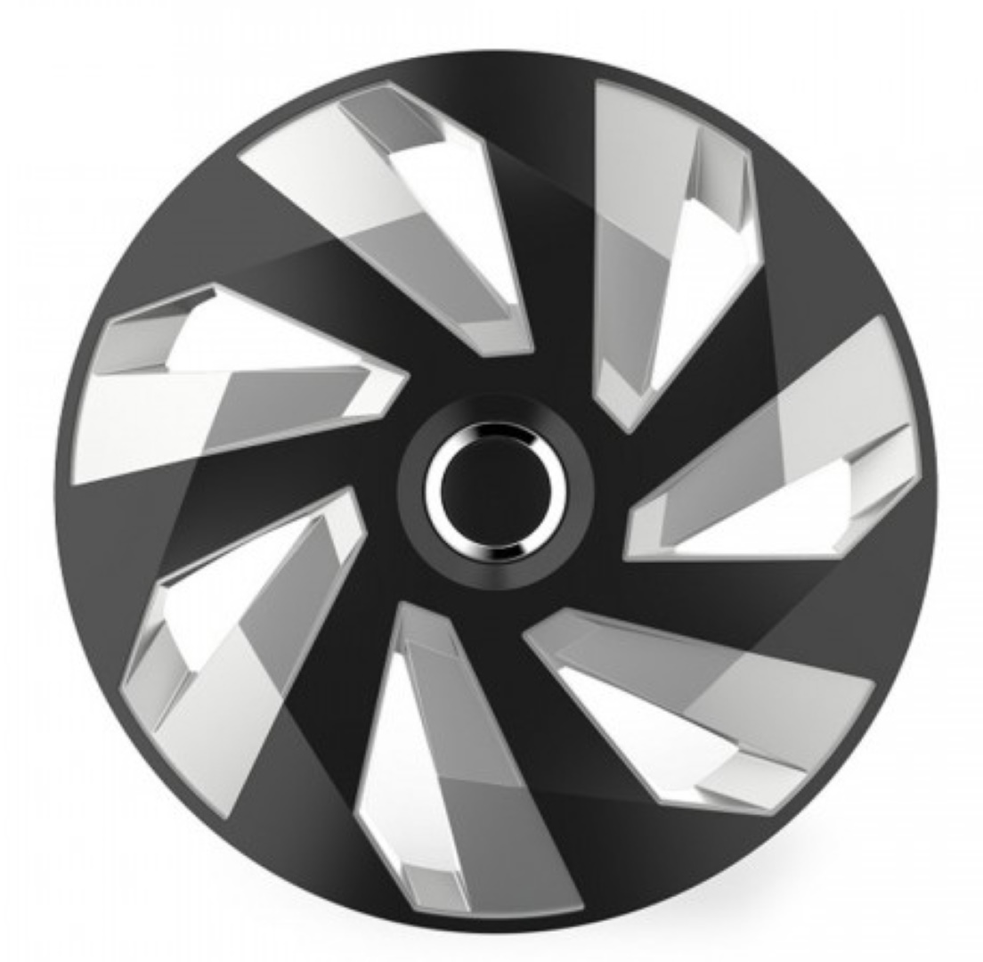 ΤΑΣΙ 15" HUBCAP VECTOR RC SILVER BLACK AMIO- ΣΕΤ 4 ΤΕΜ. ΣΕ ΚΟΥΤΙ