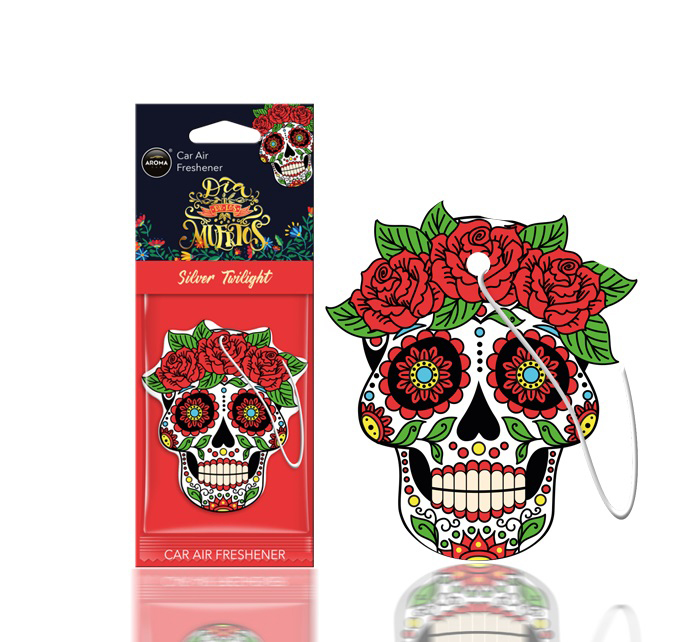 ΑΡΩΜΑΤΙΚΟ ΚΡΕΜΑΣΤΟ AROMA CAR MUERTOS  SILVER TATTOO ΑMiO - 1 TEM.