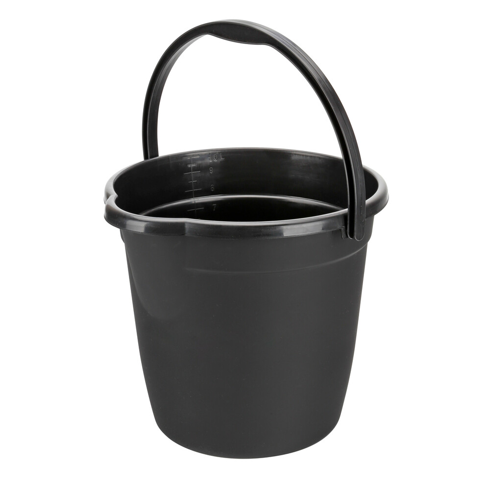 ΚΟΥΒΑΣ ΠΛΑΣΤΙΚΟΣ ΜΕ ΧΕΡΟΥΛΙ BUCKY 10L ΜΑΥΡΟΣ LAMPA - 1 ΤΕΜ.
