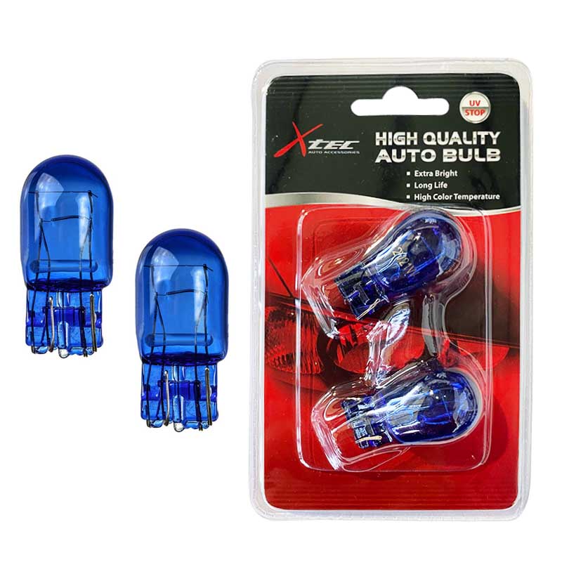 Λάμπες Αλογόνου T20 W21W / 3156 W3X16D Μονοπολικές 12volt  Blue Glass Superwhite 6000k X-Tec 2 Τεμάχια