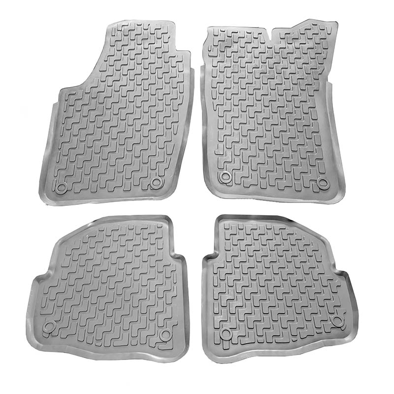 Πατάκια Σκαφάκια 3D Από Λάστιχο Για Skoda Fabia 2002- / 2007-2014 "Star Diamond" 4 Τεμάχια Γκρι