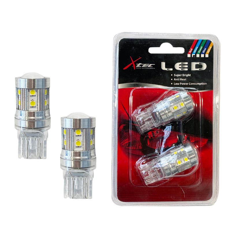 Λάμπες Led T20 W21/5W / 7443 W3X16Q  Διπολικές 14 Smd 4watt 12volt Λευκές X-Tec 2 Τεμάχια