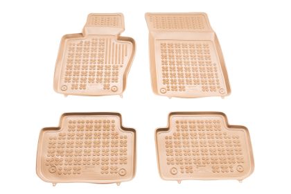 Λαστιχένια πατάκια Rezaw Plast για BMW X3 E83 (2003-2010) - τύπου σκαφάκι - μπεζ - 4τμχ.