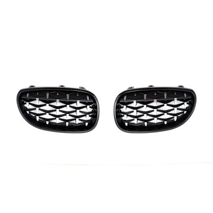 Μάσκα για BMW E60 (2003-2010) - μαύρη / χρωμιού Diamond design - 2τμχ.