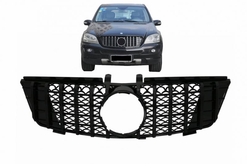 Μάσκα Για Mercedes-Benz ML-Class W164 05-08 GT-R Amg Panamericana Look Honeycomb Μαύρο 1 Τεμάχιο