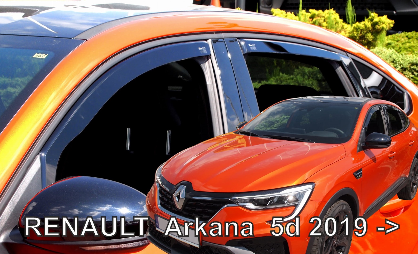 ΑΝΕΜΟΘΡΑΥΣΤΕΣ ΓΙΑ RENAULT ARKANA 5D 2019+  ΣΕΤ ΑΥΤΟΚΙΝΗΤΟΥ ΑΠΟ ΕΥΚΑΜΠΤΟ ΦΙΜΕ ΠΛΑΣΤΙΚΟ HEKO - 4 ΤΕΜ.