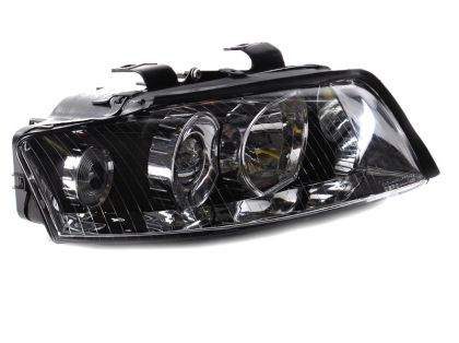 Φανάρια εμπρός για Audi A4 B6 (2001-2004) - μαύρα , χωρίς λάμπες (Η1) - σετ 2τμχ.