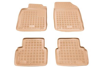 Λαστιχένια πατάκια Rezaw Plast για SAAB 9-3 II (2002-2014) - τύπου σκαφάκι μπεζ - 4τμχ.