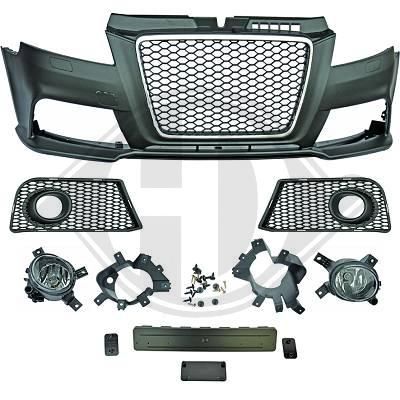 Προφυλακτήρας εμπρός για Audi A3 (2008-2012) - RS3 design  με ανοίγματα για πιτσιλίθρες
