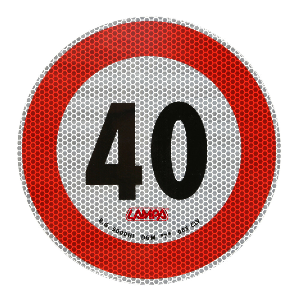 ΣΗΜΑ ΤΑΧΥΤΗΤΑΣ ΧΙΛΙΟΜΕΤΡΩΝ 40km/h ΑΥΤΟΚΟΛΛΗΤΟ LAMPA - 1 ΤΕΜ.