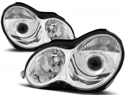 Φανάρια εμπρός led για Mercedes C-CLASS W203 (2000-2004) sedan , με λάμπες (Η7) - σετ 2τμχ.